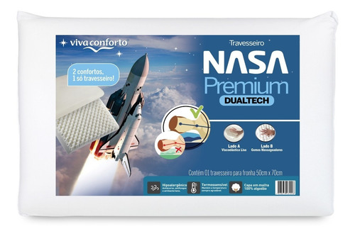 Travesseiro Nasa Premium Dual Tech Viva Conforto