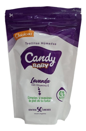 Toallitas Humedad Candy Baby Con Lavanda Y Vitamina E