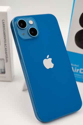 Iphone 13 Azul 128gb C/ Carregador + Envio Já Azul (Usado)