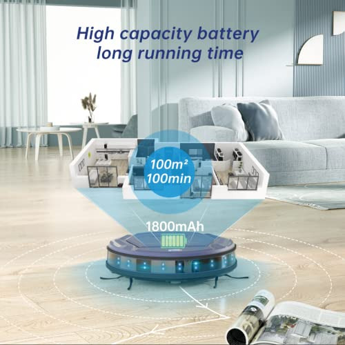 Robot Aspirador, Batería De 1800 Mah, Azul