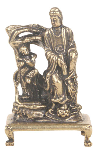 Figura De Escultura De Escritorio Retro De Bronce Con Estatu