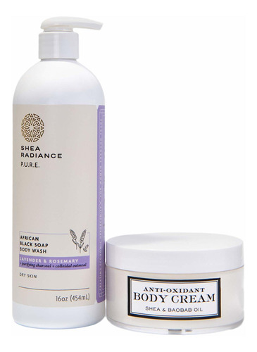 Shea Radiance Baobab Crema Y Lavanda & Romero Body Wash Bund