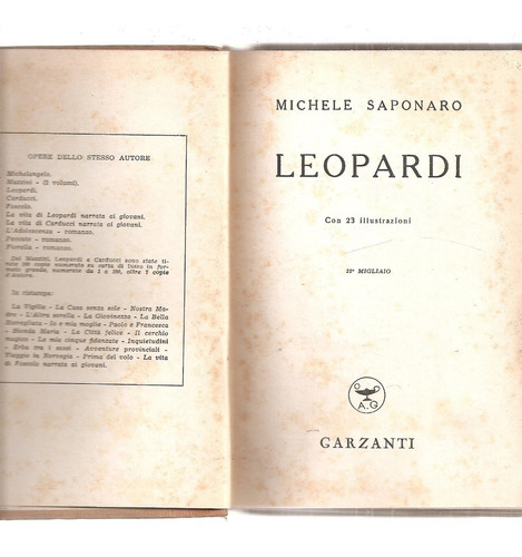 Leopardi Saponaro Garzanti Italia 1948