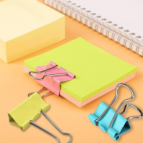 Clips De Carpeta Extra Grandes 5 Cm Colores Surtidos 24 Unid