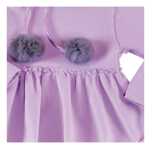 Coqueta Sudadera Lila Con Gorro Para Niña Talla 4-12