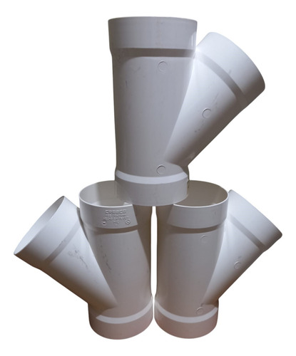 Yee Pvc Sanitario 4 X 4 Cementar, A 45 Grados, 3 Piezas