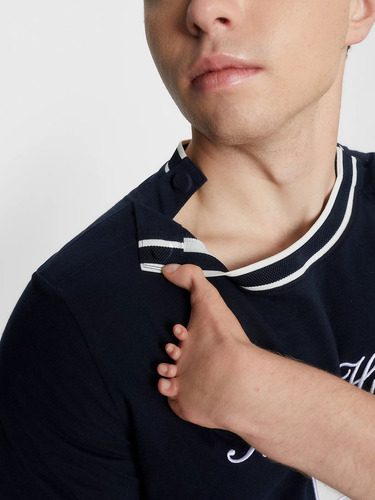 Camiseta Azul Manga Corta Con Logo - Adaptive Tommy Hilfiger