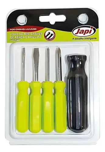 Jogo De Mini Chaves Fenda Phillips 5 Peças Japi Envio Rápido