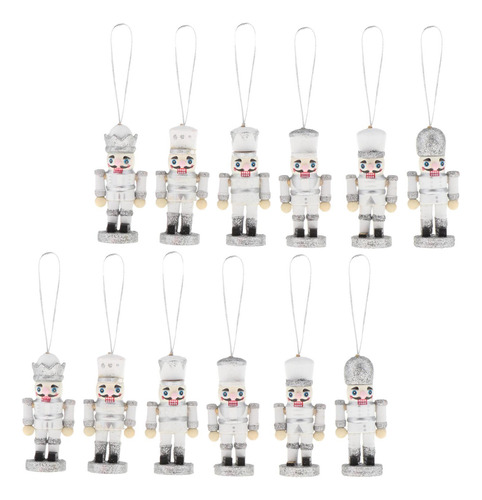 12pcs Navidad Decoración Colgante Cascanueces Decoración