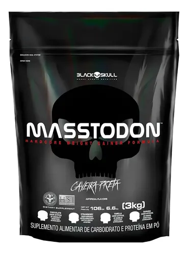 Hipercalórico Masstodon Refil 3kg Banana - Black Skull