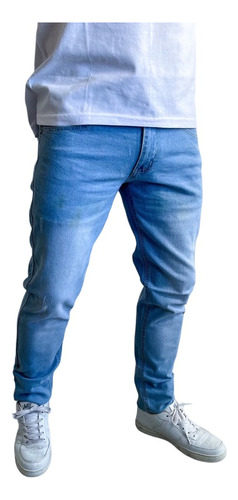 Jeans Skinny Celeste Hombre Elasticado
