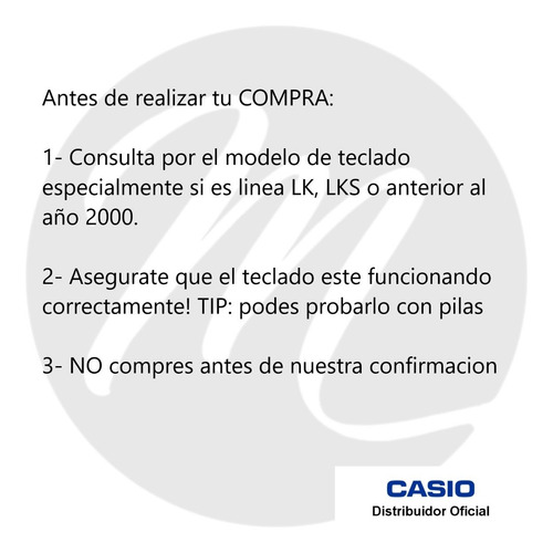 Imagen 2 de 6 de Fuente Transformador Casio 9v Lineas Ctk Cts Lk Lks