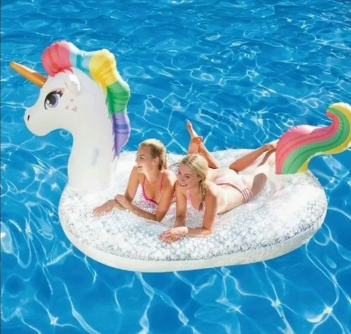 Unicornio Gigante Summer Waves, Inflable Para 2 Personas