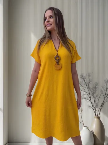 Vestido Larguinho Soltinho Mide Longuete Com Manga Rodado