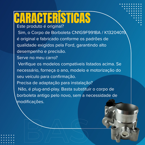 Corpo De Borboleta Ka Ecosport 1.5 2015 Á 2020 Cn1g9f991ab
