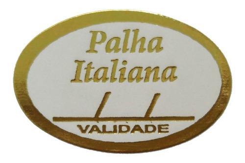 Etiqueta Adesiva Para Palha Italiana Com Validade 500 Un. Cor Dourado