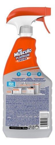 Limpiador Líquido Mr Musculo Platinum Cocina Botella 650 Ml