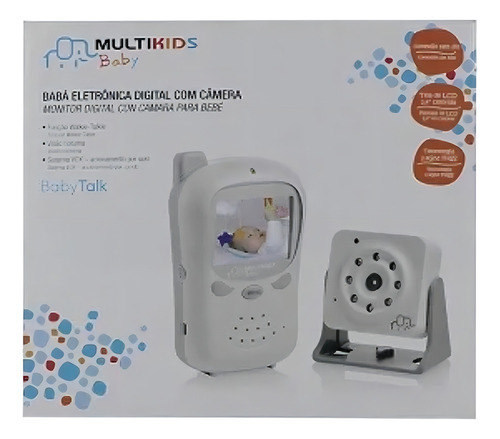 Babá Eletrônica Digital Com Câmera E Tela Multikids Cor Branca 110v/220v