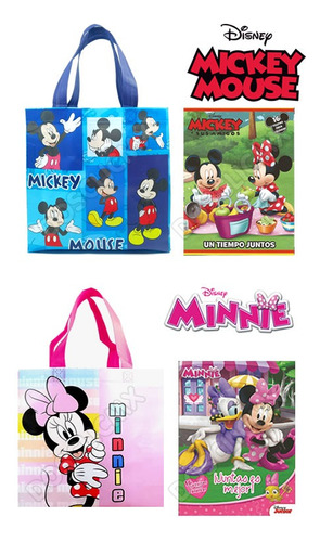 50 Bolsas Dulceros + 50 Libros Colorear Mickey Y Minnie