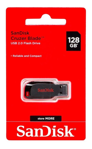 Pendrive 2.0 Sandisk Cruzer Blade 128gb