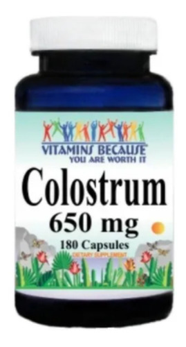 Vitamins Because Colostrum Colostro 650mg 180cáps Original