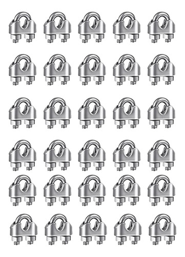 30 Clips De Cable De Acero Inoxidable M3 De 1/8 Pulgadas