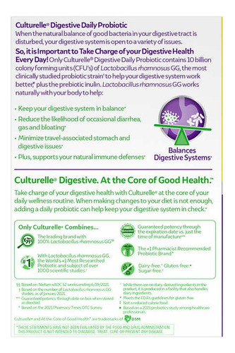 Probiótico Culturelle Digestive Health, 80 Cápsulas, Sabor S