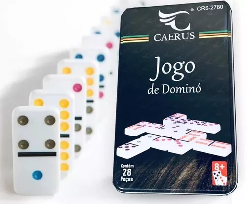 Jogo De Domino Profissional Osso 28 Peças Coloridos