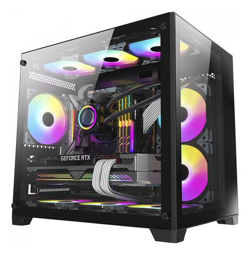 Gabinete Gamer Liketec Kirra Black  C/ 4x Fan Cooler Rgb