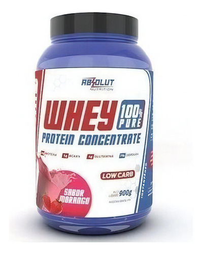 Whey 100% Pure Protein Concentrado - Absolut Nutrition 900g Sabor Morango