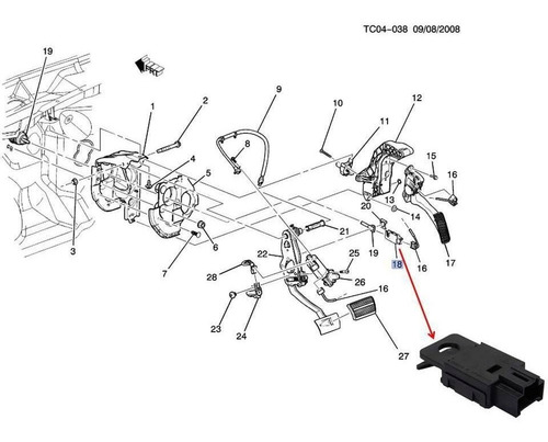 Sensor Pedal Stop Cadillac Escalade 2010 Gm Parts
