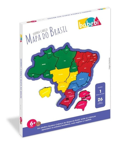 Quebra-cabeça Mapa Do Brasil Babebi 7002