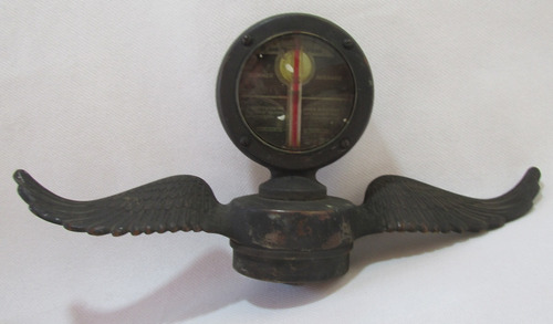 Único Antiguo Motometer De Radiador, Tapa Con Alas