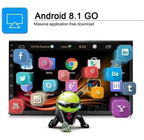 Imagen 2 de 10 de Estereo Doble Din Gps Android 8.1 Bluetooth 1+16g Multimedia