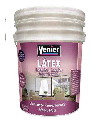 Latex Paredes Interior & Exterior Bco Mate Venier X 12 Kilos