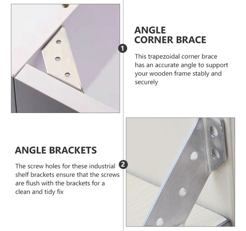 Trapeziform Right Angle Bracket Bracket Connection 12 Pcs