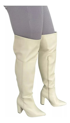 Botas Bucanera Vizzano Mujer Cuero Caña Alta Taco 9,5 Cm