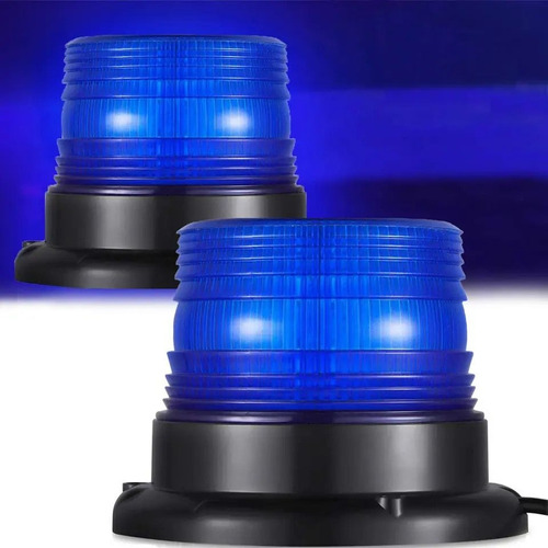 Baliza Estroboscopica Ambar/azul Camion Led 13cm Diametro