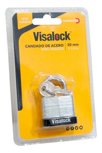 Candado De Acero Laminado 30 Mm Cod. 924902 Marca Visalock