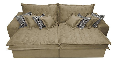 Sofá Retrátil 3,12m Pocket Cama Inbox Supreme Suede Bege