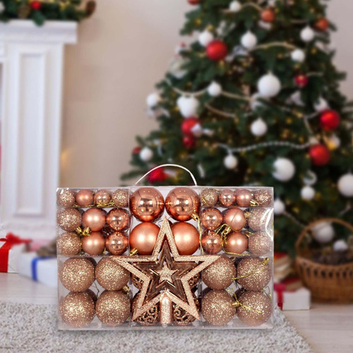 L Juego De 101 Adornos De Bolas Navideñas Para Decoración