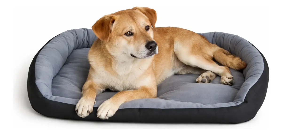 Cama Perro Gato Premium Grande Suave Resistente Lavable Gris