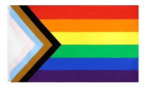 Bandeira Nova Lgbt+ Progressista Arco Íris - 150x90 Cm