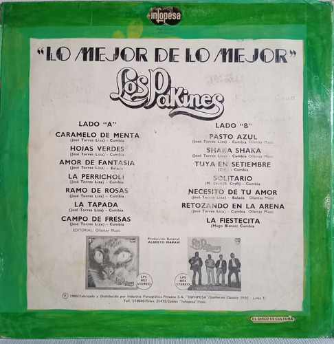 Jch- Los Pakines Lo Mejor De Lo Mejor Cumbia Peruana Lp (Usado)