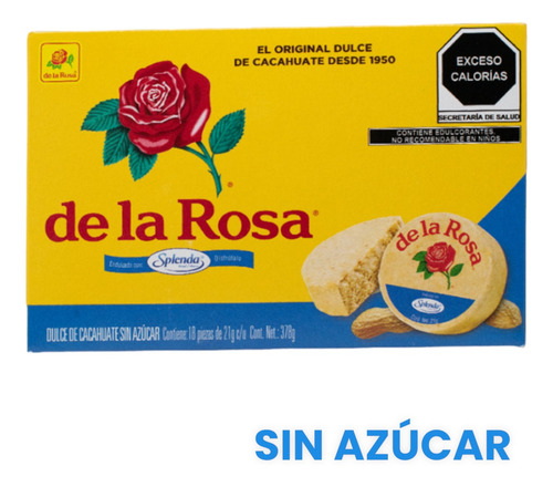 Mazapan Sin Azucar Light Splenda De La Rosa Cacahuate 72pz