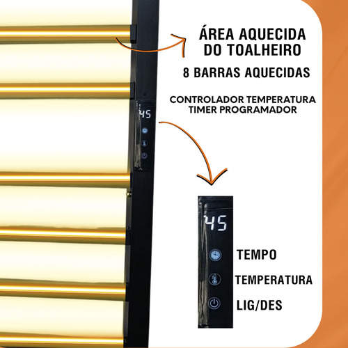 Toalheiro Térmico Inteligente Preto Ou Branco- Wi-fi - Timer Cor Branco 220v