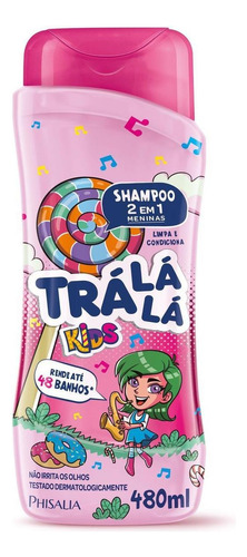 Shampoo 2 Em 1 Infantil Rosa Trá Lá Lá Kids 480ml 