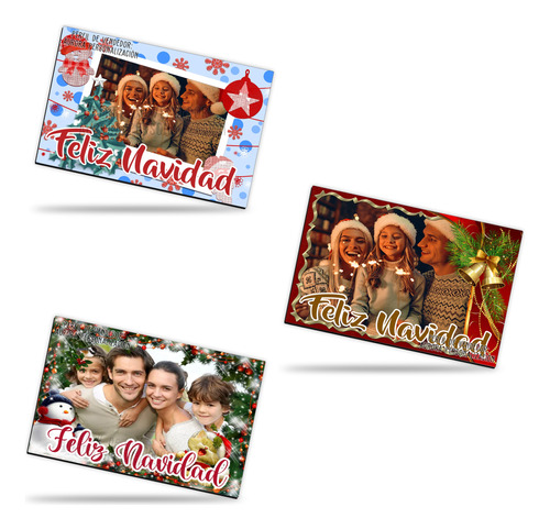 Set Imanes X3 Navidad Personalizados Con Foto 003