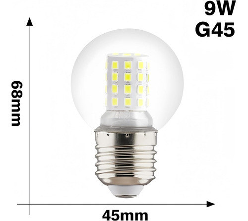Bombilla Led G45 G45 9 W Mini Globe Led Tipo Candelabro