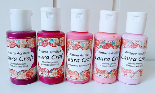 Acrílicos Laura Craft X 5 Colores Set De Rosas